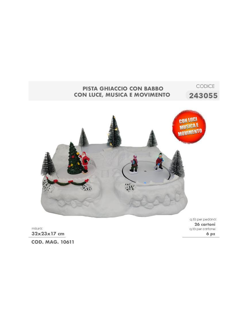 PISTA GHIACCIO CON LUCI E MOVIMENTO  32x23x15cm