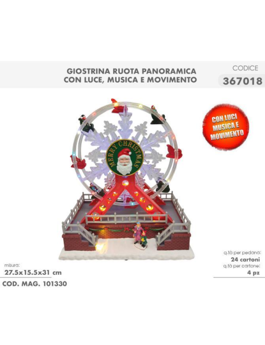 FERRIS WHEEL WITH LIGHTS AND MOVEMENT 27x15x31cm