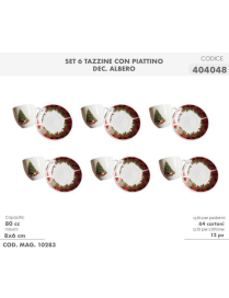 6 PIECE COFFEE SERVICE WITH CHRISTMAS TREE DECORATION SAUCER