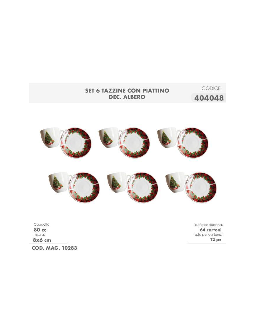 6 PIECE COFFEE SERVICE WITH CHRISTMAS TREE DECORATION SAUCER