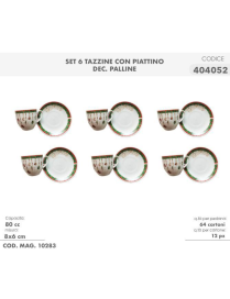 6-PIECE COFFEE SERVICE WITH SAUCER WITH BALLS DECORATION