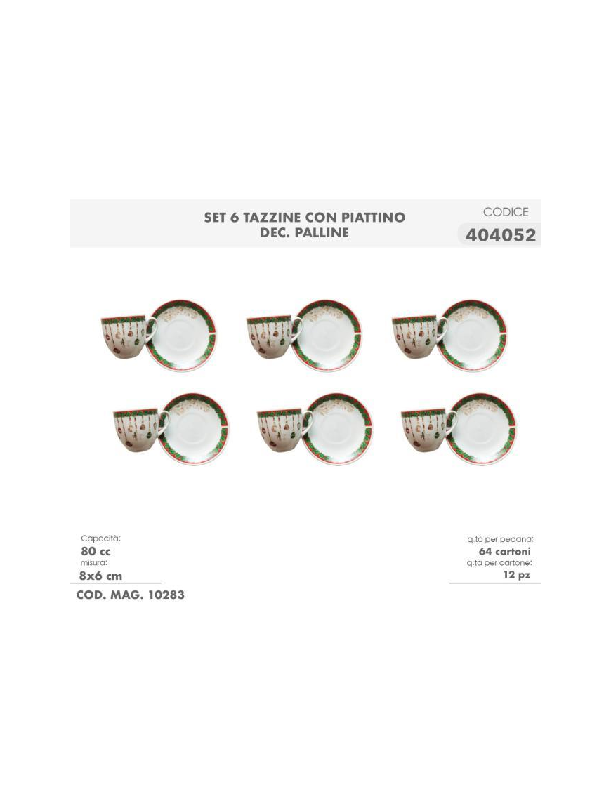 6-PIECE COFFEE SERVICE WITH SAUCER WITH BALLS DECORATION