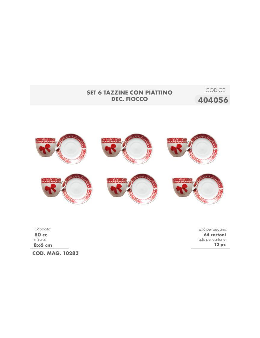 6-PIECE COFFEE SERVICE WITH SAUCER WITH BOW DECORATION