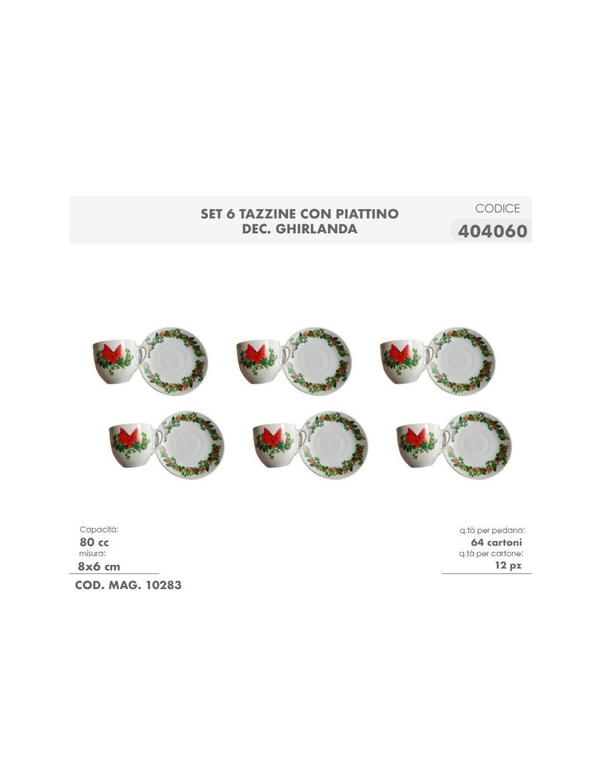 6-PIECE COFFEE SERVICE WITH SAUCER WITH GARLAND DECORATION