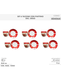 6-PIECE COFFEE SERVICE WITH BEAR DECORATION SAUCER