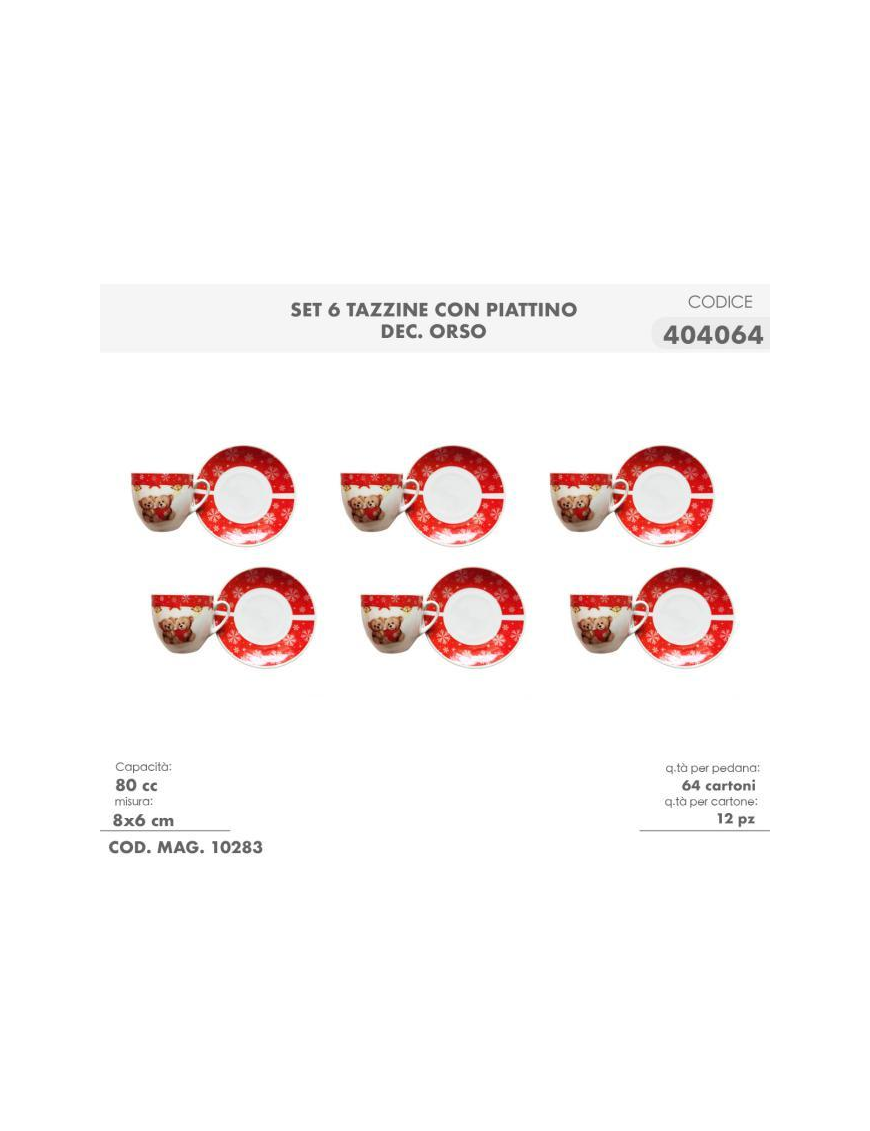 6-PIECE COFFEE SERVICE WITH BEAR DECORATION SAUCER