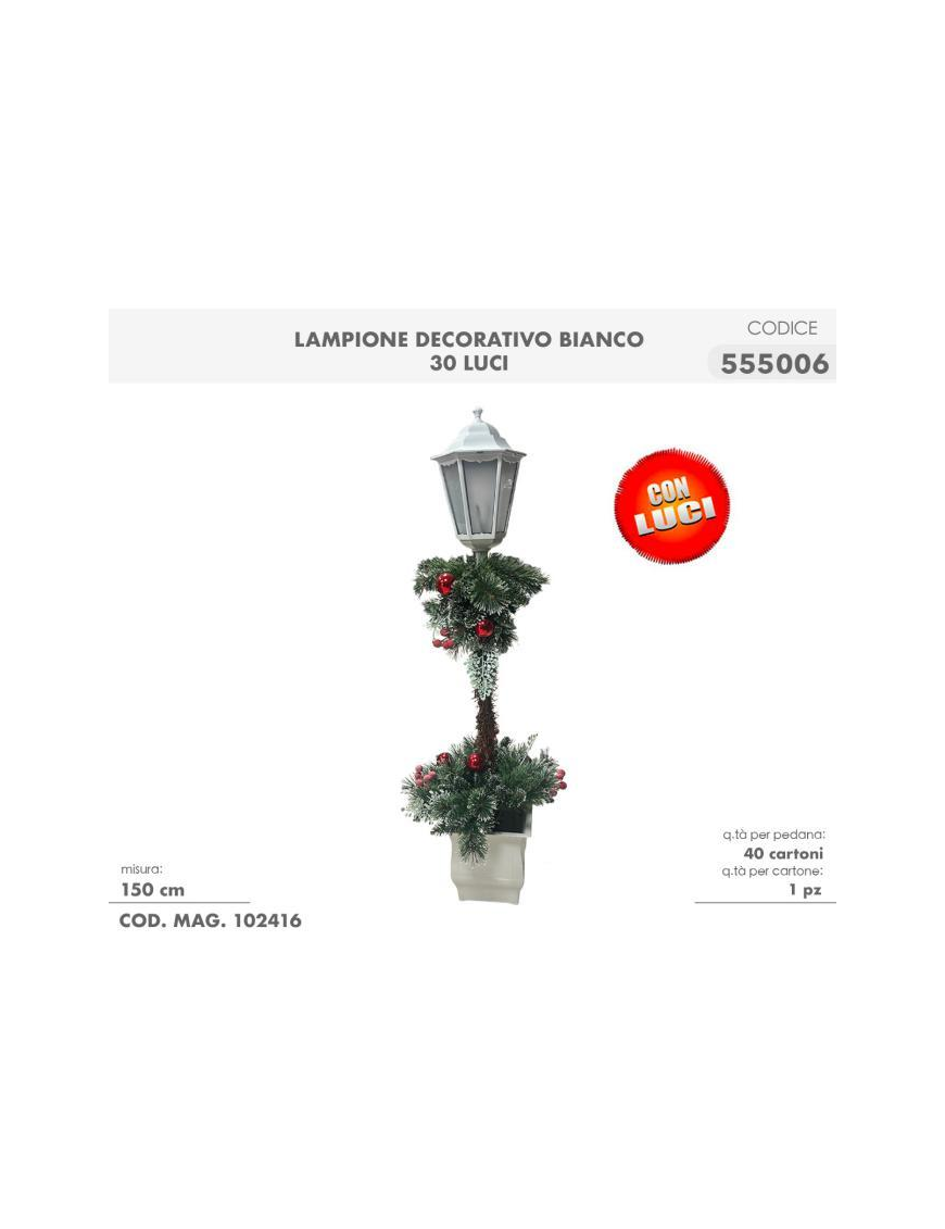 LAMP DECORATION WHITE 150cm 30 LIGHTS