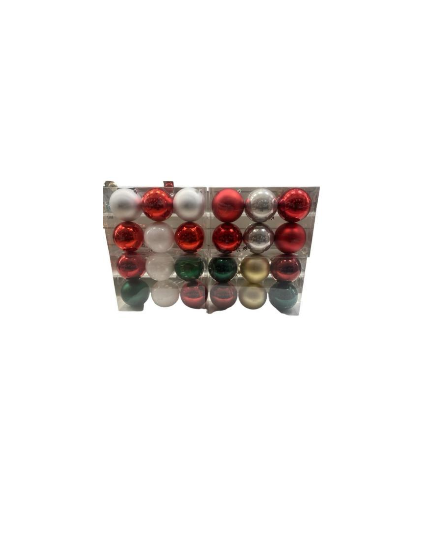 SFERA ROSSO/VERDE/ORO/BIANCO 100mm 6pezzi