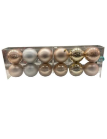 SFERA ROSA/GRIGIO/BIANCO/ORO 100mm 6pezzi