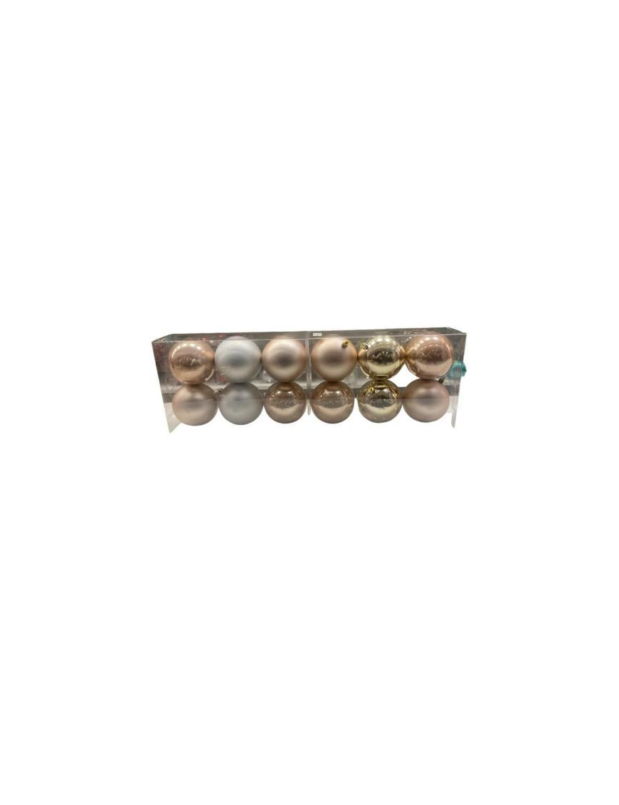 SFERA ROSA/GRIGIO/BIANCO/ORO 100mm 6pezzi