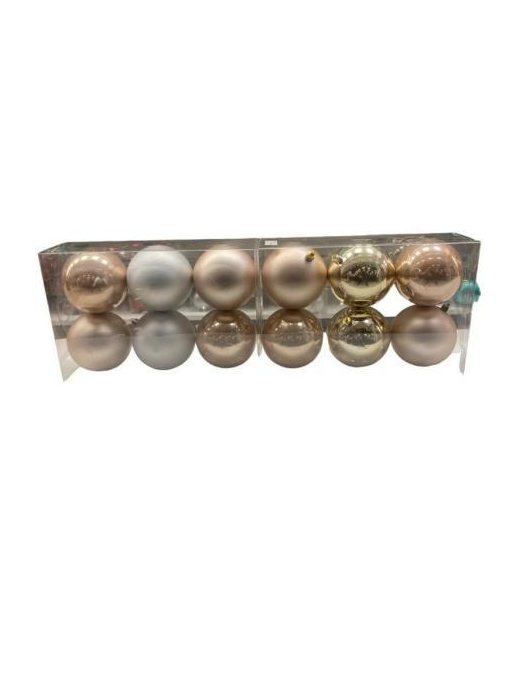 SFERA ROSA/GRIGIO/BIANCO/ORO 100mm 6pezzi