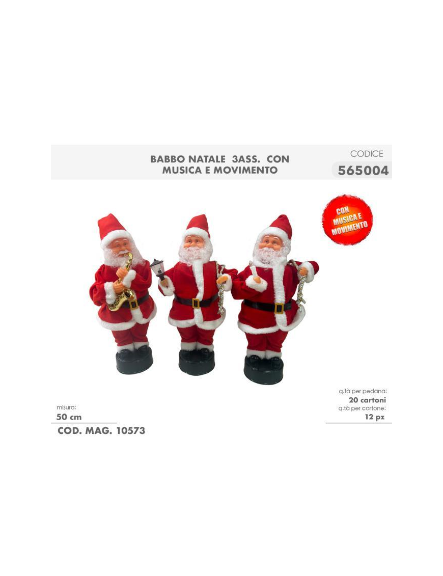 BABBO NATALE CON MUSICA E MOVIMENTO 50cm
