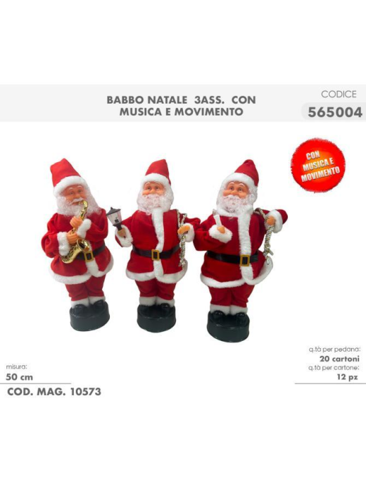 SANTA CLAUS WITH MUSIC AND MOVEMENT 50cm