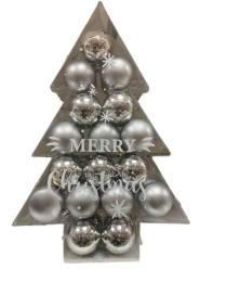 SILVER BALL 6cm 17 pieces