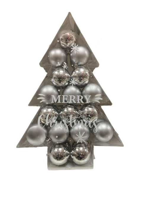 SFERA  ARGENTO  6cm 17pezzi