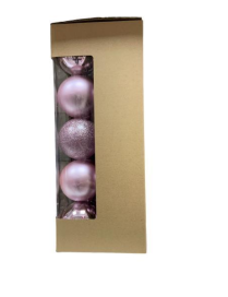 SFERA COLORE ROSA IN PLASTICA 8cm 12pezzi LINEA LUCIDA E MATTA