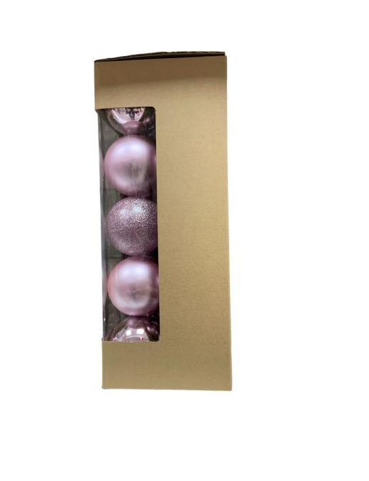 SFERA COLORE ROSA IN PLASTICA 8cm 12pezzi LINEA LUCIDA E MATTA