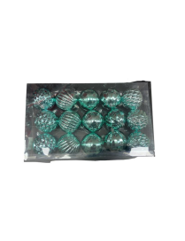 SFERA COLORE TIFFANY IN PLASTICA 8cm 15pezzi  LINEA METALLIZZATA