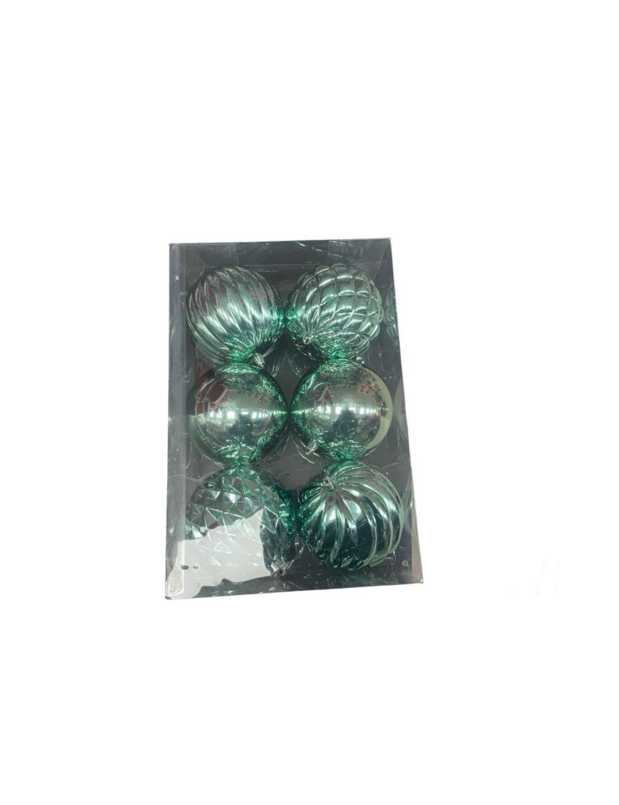 TIFFANY COLOR PLASTIC BALL 10cm 8 pieces METALLIC LINE