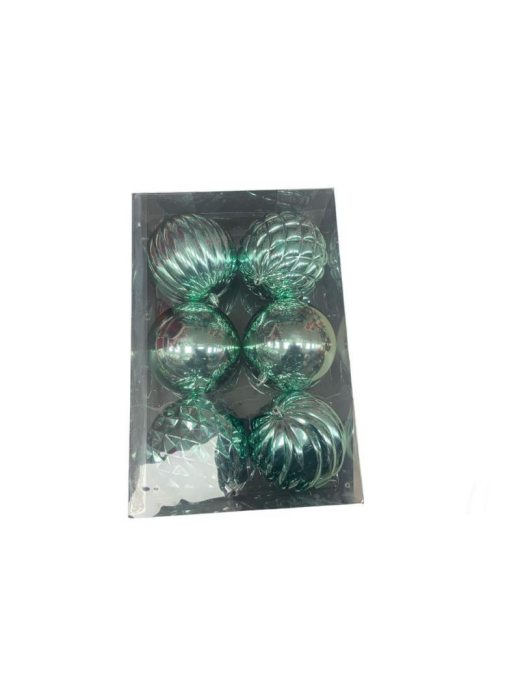 TIFFANY COLOR PLASTIC BALL 10cm 8 pieces METALLIC LINE