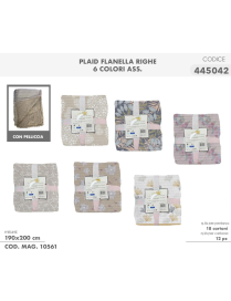 PLAID FLANELLA 190x200cm RIGHE