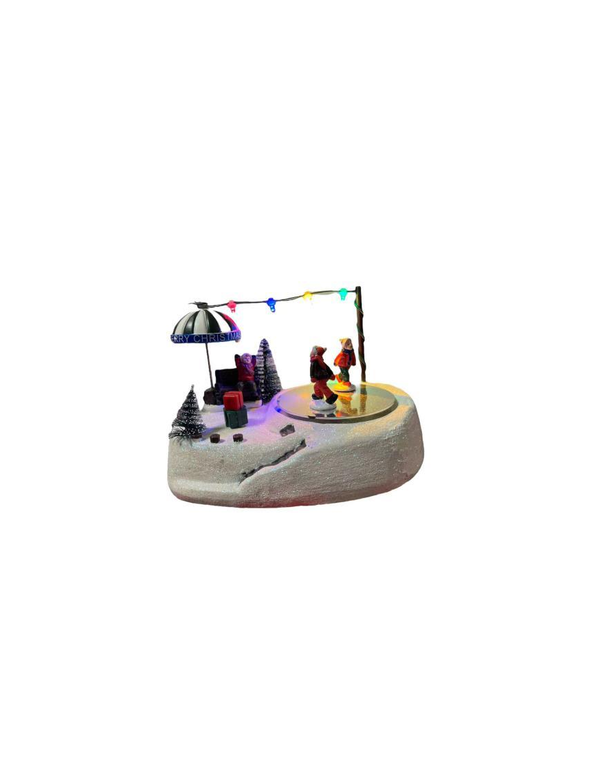 VILLAGE WITH LIGHTS AND MUSIC 19x13x14cm