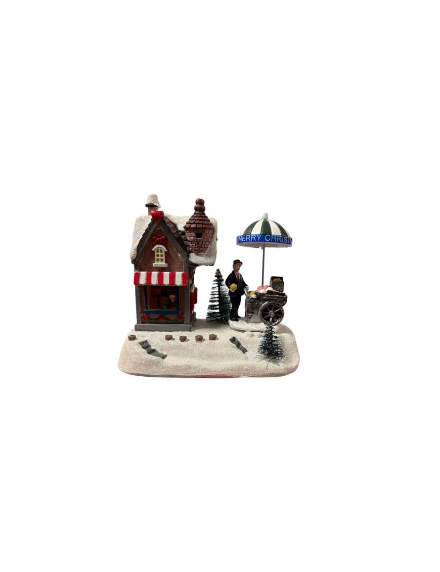 VILLAGGIO CON LUCI E MUSICA 19x12x18cm