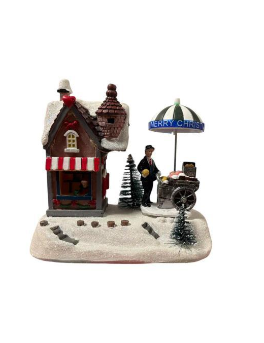 VILLAGGIO CON LUCI E MUSICA 19x12x18cm
