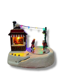 VILLAGGIO CON LUCI E MUSICA 19x13x15cm
