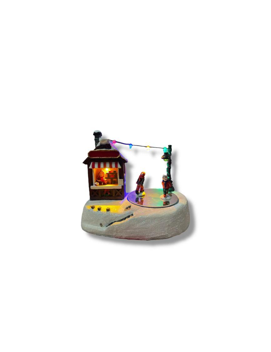 VILLAGE WITH LIGHTS AND MUSIC 19x13x15cm