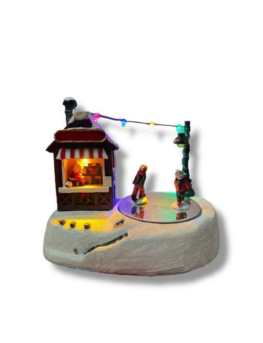 VILLAGE WITH LIGHTS AND MUSIC 19x13x15cm