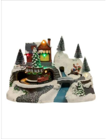 VILLAGE WITH LIGHTS AND MUSIC 24x15x17cm