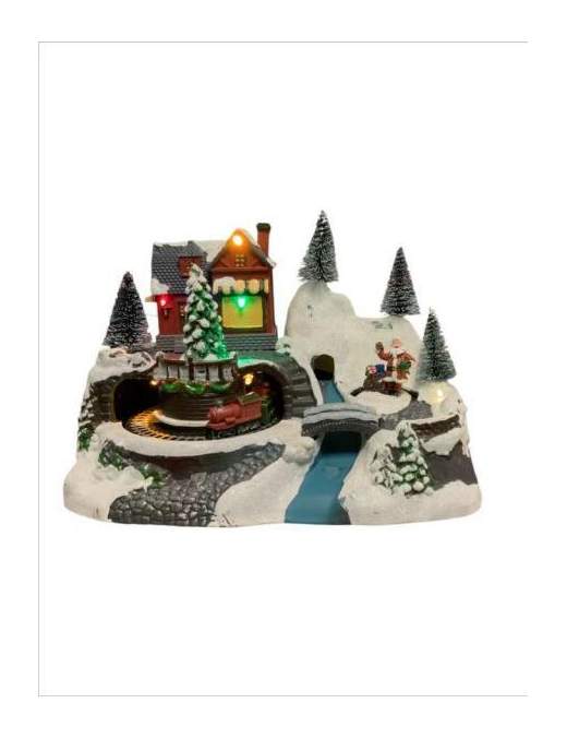 VILLAGGIO CON LUCI E MUSICA 24x15x17cm