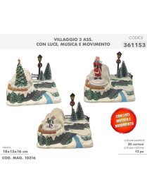 VILLAGE WITH LIGHTS AND MUSIC 18x13x16cm