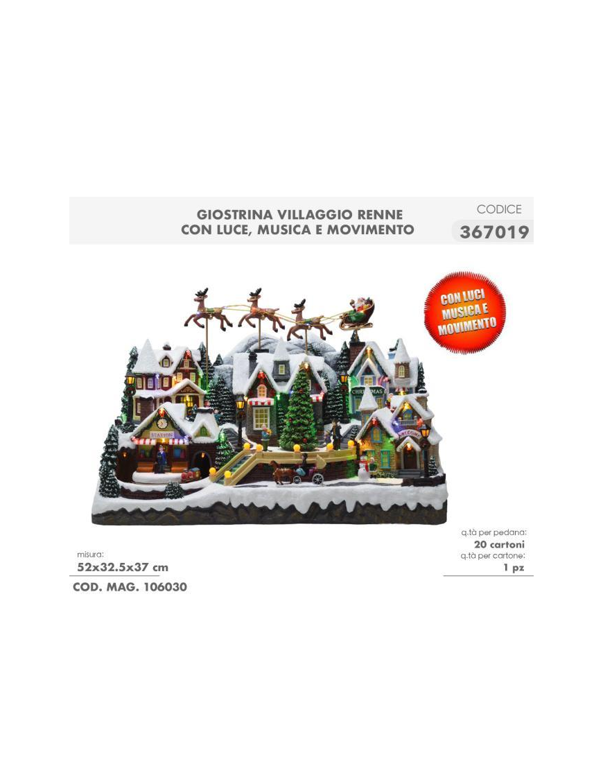 VILLAGE WITH LIGHTS AND MUSIC 55x32x37cm