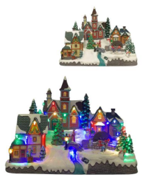 VILLAGE WITH LIGHTS AND MUSIC 37x21x27cm
