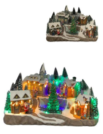 VILLAGE WITH LIGHTS AND MUSIC 42x28x27cm