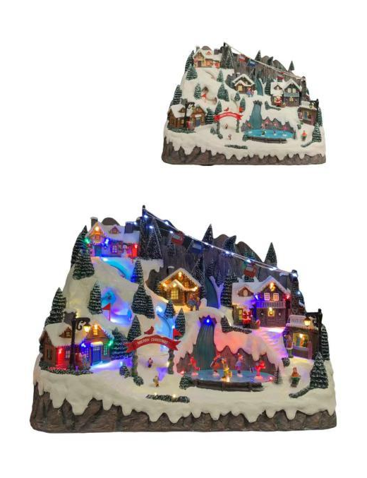 VILLAGE WITH LIGHTS AND MUSIC 56x37x42cm