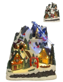 VILLAGE WITH LIGHTS AND MUSIC 28x19x32cm