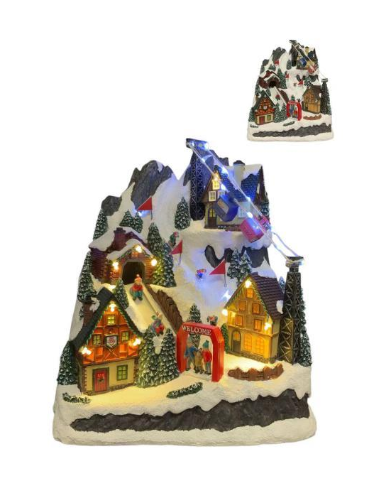 VILLAGE WITH LIGHTS AND MUSIC 28x19x32cm