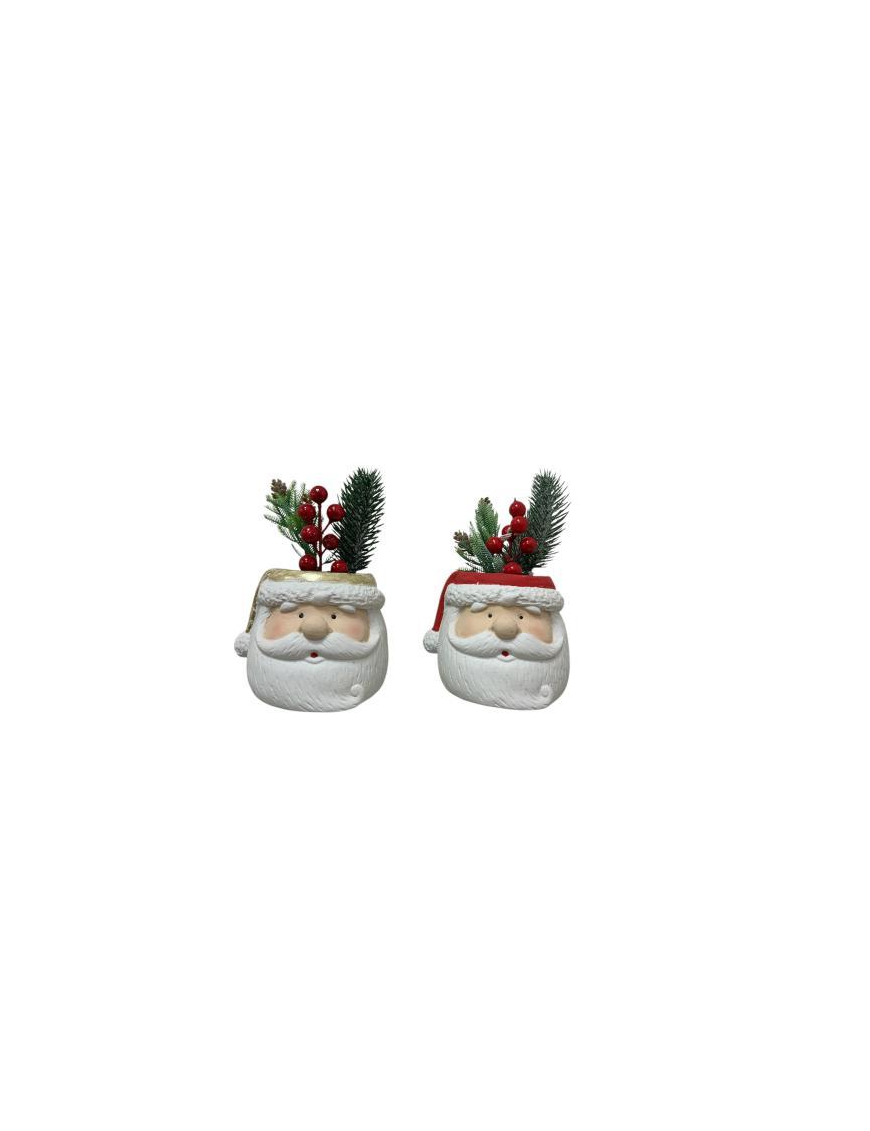 PIANTINA CON BABBO NATALE 13x13x12cm