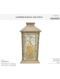 WHITE STAR LANTERN 14x14x30cm