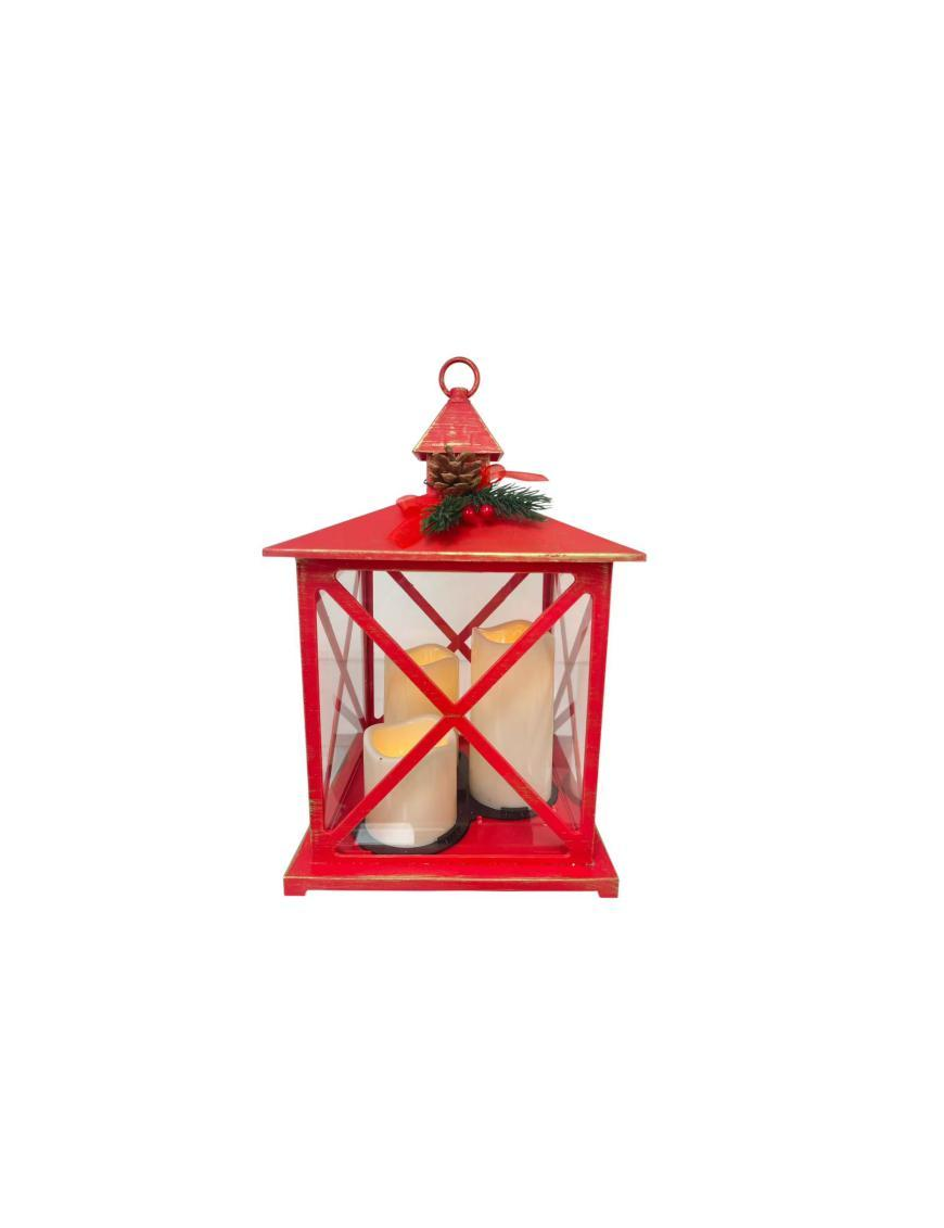 RED Twig Lantern 24x24x38cm
