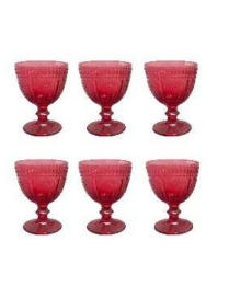 CALICI FESTIVE 320ml 6pezzi VETRO ROSSO