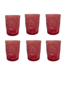 BICCHIERI FESTIVE 250ml 6pezzi  VETRO ROSSO
