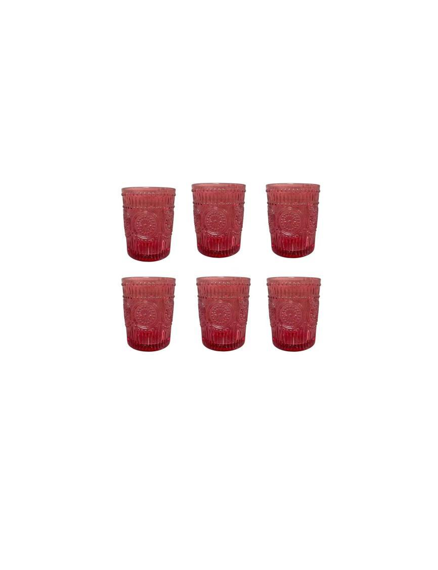 BICCHIERI FESTIVE 250ml 6pezzi  VETRO ROSSO