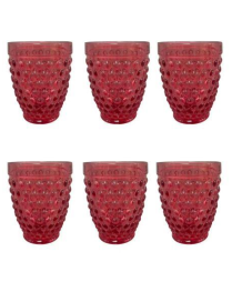 BICCHIERI BUBBLE 250ml 6pezzi VETRO ROSSO