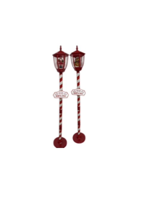 LAMPIONE C/ORSO ROSSO 180cm C/LUCI/MUSIC