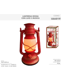 LANTERNA BOMB. 15x11x25cm ROSSA 666019