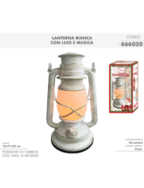 LANTERNA BOMB. 15x11x25cm BIANCA 666020